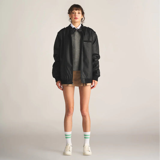 Faux Leather Iconic Racer Oversized Jacket